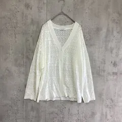AFTERNOONTEA WARDROBE Vネック長袖カーディガン　白　レディース　MーLサイズ