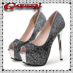 【新品】71392【黒×銀】ラメ パンプス サンダルキャバ ヒール ミュール サンダル ハイヒール パンプス ドレス 結婚式 パーティ お呼ばれ 披露宴 にもお勧めです 【22.5cm】【23.0cm】【23.5cm】【24.0cm】【24.5cm】