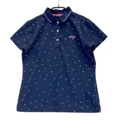 サイズ：L CALLAWAY キャロウェイ  半袖ポロシャツ 総柄 ネイビー系 [240101445972] ゴルフウェア レディース ストスト