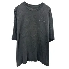 Champion ロゴTシャツ XL～ チャコールグレー チャンピオン プルオーバー ビッグサイズ ワンポイント 刺繍 古着卸 アメリカ仕入 a704-5275