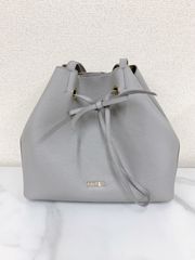 ☆ FURLA フルラ コスタンザ グレー 水色 トートバッグ 巾着バッグ シボ革【バッグ】【2】