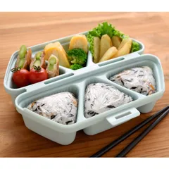 【在庫処分】おにぎりケース 弁当箱 (おかずもOK) おにぎり 型 アーネスト (簡単おにぎりキット&ケース ムスビート) 大手飲食店愛用ブランド ブルー A-77370