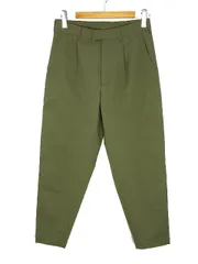 フレッドペリー FRED PERRY Cropped Trouser クロップド トラウザー タックパンツ 30 グリーン テーパード ボトムスのサムネイル