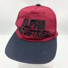 ALPHA INDUSTRIES アルファインダストリーズ ロゴ キャップ 刺繍 バーガンディ ブラック 黒 スナップバック 帽子 メンズ 57-59cm ワインレッド SG143-15