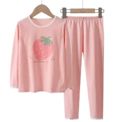 ☆ ストロベリー×B ☆ 120cm ☆ キッズ パジャマ ルームウェア 部屋着 上下セット キッズ パジャマ ルームウェア 部屋着 上下セット キッズパジャマ 長袖パジャマ パンツ 寝巻き 長ズボン ナイトウェア こども 子ども 子供 上下 セット