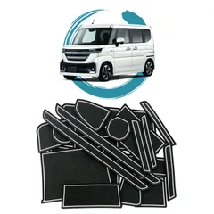 新品 ruiya 2023新型 スズキ スペーシア スペーシアカスタムmk54s スペーシアカスタムmk94s 専用 ラバーマット ドアポケット マット インテリアラバーマット 滑り止めシート アクセサリー パーツ ポケットマット 引っ掻きキズ防止 ノイズ軽減