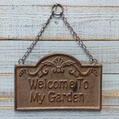 ガーデニング雑貨 プレート オーナメント オブジェ 置物 飾り 庭 ベランダ 玄関 ガーデン雑貨 ガーデニング 雑貨 アンティーク ナチュラル おしゃれ かわいい SIGNPLATE マイガーデンハンギング MT-6542-POST