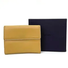 ◆PRADA◆プラダ 二つ折り財布 折り畳み財布 レザー ベージュ ブラウン