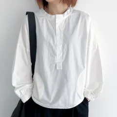 ☆ ホワイト ☆ XL ☆ コットンシャツ レディース 長袖ブラウス クルーネック コットン シャツ 長袖 ブラウス コットンシャツ レディース おしゃれ カジュアル ナチュラル 大きいサイズ ゆったり 前開き シンプル 無地 襟 かわいい 通勤 オフィス