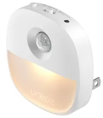 【在庫セール】LYRIDZ センサーライト 室内 足元灯 コンセント 人感センサーライト・明暗センサーライトが両立 1台2役 常夜灯 150ルーメン明るさ調整 フットライト LED足元ライト 省エネ 電球色 廊下 寝室 玄関 階段 【PSE取得済・日本語取説
