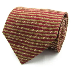 コムサデモードメン ブランド ネクタイ ボーダー柄 シルク 日本製 PO メンズ ワインレッド COMME CA DU MODE 【中古】