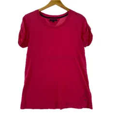 TOMMY HILFIGER トミーヒルフィガー ボートネック半袖Ｔシャツ sizeM/ピンク