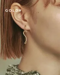 【SALE】GOLDY/ゴールディ/スクリブル ライン アシンメトリー ピアス/アクセサリー/1230810