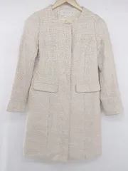 ◇ PROPORTION BODY DRESSING ノーカラー ツイード ラメ入り きれいめ 長袖 コート サイズ1 ピンク マルチ レディース P  【1305240026933】