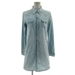 ポロジーンズ ラルフローレン POLO JEANS シャツ ウエスタンシャツ ダンガリー 長袖 ロング丈 コットン ブルー 青 L