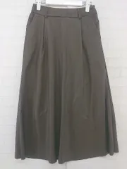 ◇ GU ジーユー フェイクレザー ロング フレア スカート サイズM ブラウン レディース P  【1302060009757】