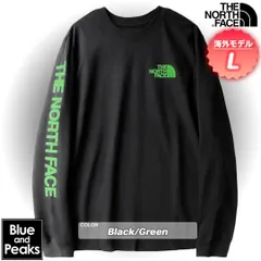 THE NORTH FACE 長袖Tシャツ Hit Graphic Tee, カラー；Black/Green, サイズ；L