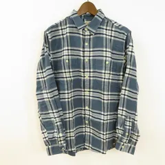 #anc ジェイクルー J.CREW 長袖シャツ M 青系 紺 白 チェック フランネル タグ付き 新品同様 メンズ [931906] k01