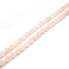 「1連 15cm」 ローズクォーツ 64面カット (クリーム) 4mm パワーストーン バラ売り 天然石 パワーストーン 連売り ビーズ 穴あき ばら売り アクセサリー パーツ ハンドメイド アクセサリーパーツ 材料 天然石ビーズ パワーストーンビーズ