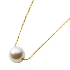 【ゴールド × ワンサイズ】[Cream dot. クリームドット公式] ネックレス レディース ロング チェーン パール 大粒 一粒パール 長さ調節 フリーアジャスター 大人