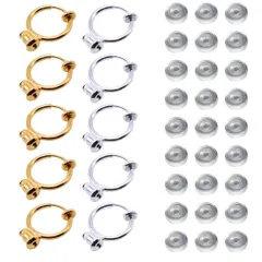 新品 Felimoa イヤリングコンバーター フープタイプ シリコンカバー付属 2色 合計20点セット (ゴールド×シルバー)