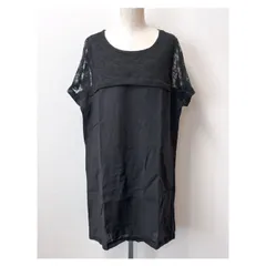 古着　odetto  マタニティ　授乳服　裏地付き　レース袖　半袖　ワンピース　ひざ丈　ブラック　黒　レディース　カジュアル　ファション　夏