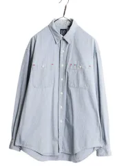 【お得なクーポン配布中!】 90s OLD GAP 長袖 シャツ メンズ L 古着 90年代 オールド ギャップ ヘビーウェイト コットン 長袖シャツ ポケット付き 紺タグ ピンチェック