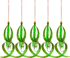 Deep Range タイラバ ネクタイ スカート フック 3本針 5個セット 交換用(グリーン,  10cm)