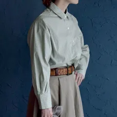 【新品】apartment department マルチストライプ ベーシックシャツ グリーンのサムネイル