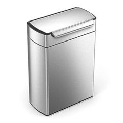 simplehuman 48L ダストボックス ステンレス ふた付き タッチバー レクタンギュラー 48リットル リサイクル 分別 ゴミ箱 シンプルヒューマン