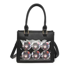 [ハルジオ] 痛バッグ 小さめ 痛バ ショルダー トート ミニ ハンドバッグ ショルダーバッグ トートバッグ 2WAY 痛バック 推し活バッグ レザー調 黒 白 ブラウン ピンク 水色 いたばっく いたば かわいい おしゃれ 人気 プレゼント