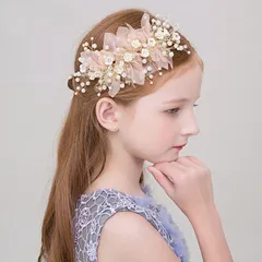 子供用ドレス飾り ドレスアクセサリー 髪飾り 可愛い 女の子 アクセサリー パール ヘアクリップ イベント 誕生日 結婚式 プレゼント シンプル クラシカル 花 発表会 音楽会 ピアノ 舞台 演出lele04