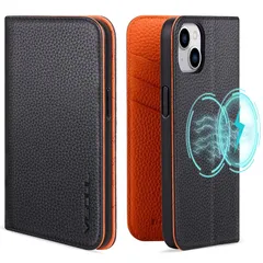 VISOUL iphone15 ケース 手帳型 本革 MagSafe対応 スマホケース レザーケース 手帳型ケース アイフォン15 ケース カード収納 携帯ケース 全面保護 マグネット 柔軟なTPU素材 マグネット式 スタンド機能付き ワイヤレス充電対応  1