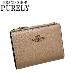 コーチ 財布 レディース COACH 折り財布 クロスグレイン レザー バイフォールド ウォレット CR983 IMTAU トープ