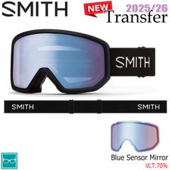 25-26 スミス トランスファー ブラック SMITH TRANSFER BLACK BLUE SENSOR MIRROR - スキー スノーボード ゴーグル 25-26-GG-SMT