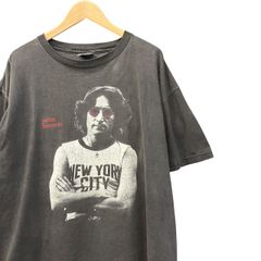 90s ビンテージ john lennon 両面プリント バンド  Tシャツ XL ブラック フェード USA製 90年代 アメリカ製 ジョンレノン バンT ロックT