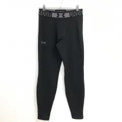 ★特価★【美品】アンダーアーマー レギンス 黒×グレー 裏微起毛 ストレッチ インナー メンズ XL ゴルフウェア UNDER ARMOUR