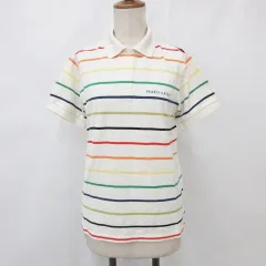 パーリーゲイツ PEARLY GATES ポロシャツ ゴルフ スポーツウェア 半袖 ロゴ ボーダー 白 黄 オレンジ ホワイト イエロー 1