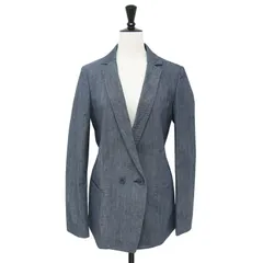 【美品】ETRO エトロ ジャケット ブルー サイズ:42(M) / デニム テーラード ジャケット / ダブル 花柄 / ストレッチ コットン / イタリア製 / アウター ブレザー 上着【レディース】のサムネイル