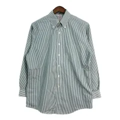 Brooks Brothers ブルックスブラザーズ ボタンダウン 長袖シャツ ストライプ グリーン (メンズ 15.5) 中古 古着 R7368