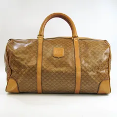 セリーヌ(Celine) マカダム ユニセックス PVC,レザー ボストンバッグ ベージュ