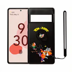 Google Pixel 8Aケース トムとジェリー キャラクター リング カバー ピクセルケース ストラップ付き 耐衝撃 シリコン 衝撃吸収 かわいい クリスマス プレゼント スマートフォンケース (Pixel 8A)のサムネイル