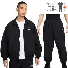 ナイキ ウィンドブレーカー メンズ 上下 NIKE クラブ ウーヴン トラックジャケット トラックパンツ オーバーサイズ 上下セット 男性 ウインドブレーカー アウター ロングパンツ  黒  nike CLUB /HQ6110-HQ6115-010