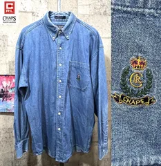90'S チャップス ラルフローレン 長袖 ボタンダウン デニムシャツ 大きめ M CHAPS RALPH LAUREN