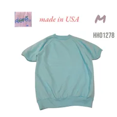 HH01278　90s USA製無地スウェット半袖トレーナーMブルー　アローレ