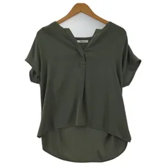 OPAQUE.CLIP オペーク ドット クリップ フレンチスリーブブラウス size38/M/カーキ