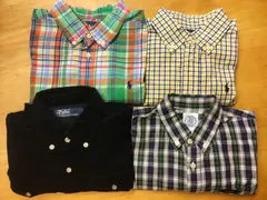 ▽ 子供服 110 120 130 ㎝ 4点セット POLO RALPH LAUREN ラルフローレン J.PRESS 長袖シャツ チェック グリーン ブルー ブラック