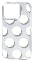 【新品未使用】iPhone14 Pro アイフォン14プロ クリア ハードケース ドット柄 水玉 (ホワイト) スマホケース カバー cl-ip14pro-dotbig-09