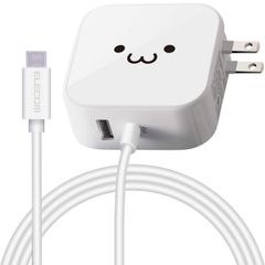 【人気商品】( USB USB PD対応 ) USB-A×1 合計42W / Type-Cケーブル 充電器 1.5ｍ 【 iPhone/Android/タブレット コンセント 対応 】 エレコム ホワイトフェイス MPA-ACCP12WF