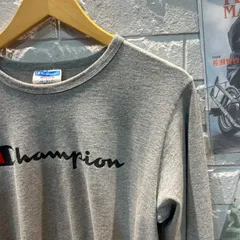 古着　M champion ビッグロゴ　グレー　ロンT
